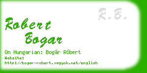 robert bogar business card